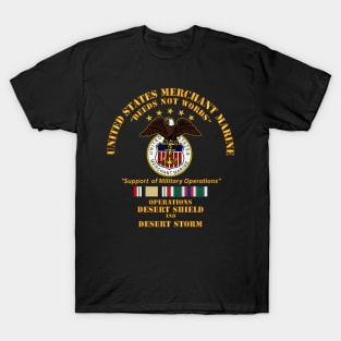 Merchant Marine - Operation Desert Shield - Storm w Svc Ribbons T-Shirt